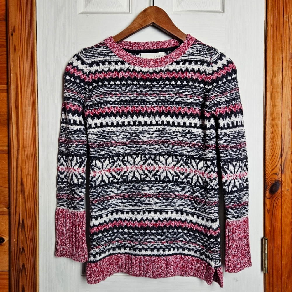 Kaisely Girls US Medium (10-12) Sweater Red White Grey